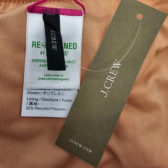 J, Crew Womans size S Curved Waist cheeky Bikini Bottom in Pink Mid-Rise NEW - Picture 6 of 8